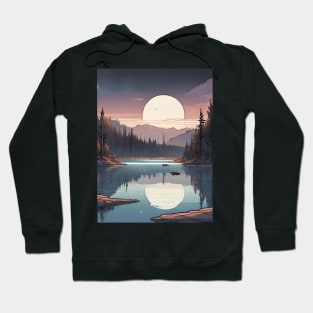 Dusk on the Moonlit Lake Hoodie